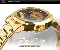 Reloj mecánico automático transparente Forsining 199A de lujo de primera calidad con esqueleto de moda avanzada, correa de acero, relojes antiguos luminosos para hombre - details 5