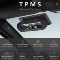 Sistema de supervisión de alarma de presión de neumáticos de coche TPMS, Control automático de brillo, energía Solar inalámbrica, 4 sensores, accesorios de decoración - details 9