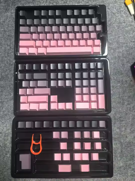 Teclas grabadas laterales de color de cambio gradual puntual, teclas generales personalizadas de dos colores altamente creativas originales PBT de transmisión de luz（Teclado no incluido) - 1
