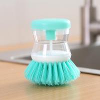 Plato para olla de lavado de cocina con relleno de líquido al presionar no daña la sartén, dispensador automático de cepillo de limpieza - details 4