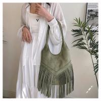 Bolso grande de viento para mujer, bolsa de hombro de cuero abrasivo con flecos, a la moda, Europa y Estados Unidos, 2025 - details 16
