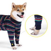 Traje fisiológico elástico para perro, mono a rayas cálido y transpirable, camisa suave calmante para perro, ropa para perros de cuatro patas - details 4