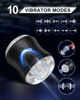 Masajeador AV para hombres, masturbadores masculinos de extremo abierto, Copa 3D, túnel, bolsillo, coño, Stroker con 10 modos de vibración - details 3