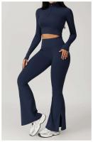 Conjunto de Yoga de Manga Larga Top de Correa Alta y Leggings Deportivos para Mujeres - details 36