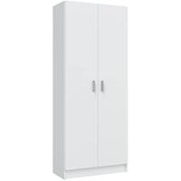 Armario Multiusos, Escobero 2 Puertas 3 Estantes, 180x73x37 (AltoxAnchoxFondo - en cm), Color Blanco - details 0