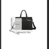 Bolso de Hombro Negro Elegante de Gran Capacidad Correa Ajustable Cierre con Cremallera - details 2