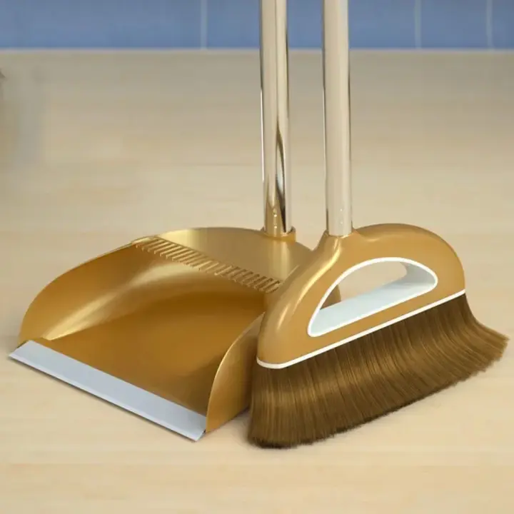Juego de escoba mágica y recogedor de plástico, herramientas de limpieza, limpiaparabrisas para suelos, accesorios para el hogar, cepillo para polvo de barrido multifunción - 1