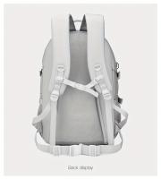 WEIXIER Mochila multifuncional elegante para hombre: nailon duradero con textura de cocodrilo, gran capacidad para computadora portátil, viajes, escuela y trabajo, diseño blanco y marrón, regalo perfecto para amigos y familiares, mochila de viaje - details 15