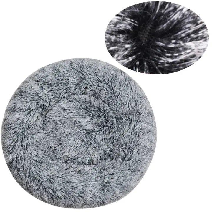 Cama redonda de felpa larga para mascotas, cama supersuave para gatos, casa para perros medianos, cálida para dormir en invierno, 40-90cm - 1