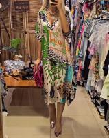 Vestido Midi Casual con Cuello en V Estampado de Leopardo para Mujeres Manga Corta Moda de Verano - details 7