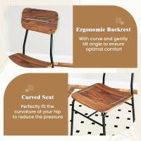Juego de Cena de Metal Compacto Mesa con 2 Sillas Desmontables Estante de Celosía Asiento Curvado - details 4
