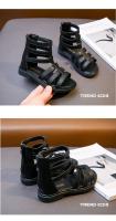 Sandalias de gladiador para niñas, zapatos de princesa con banda estrecha, botas romanas, color blanco y negro, verano 2022 - details 15