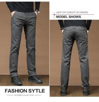 Pantalones informales gruesos de lana para hombre, nuevos pantalones cálidos rectos ajustados para invierno, pantalones informales de negocios para oficina, moda coreana para hombre - details 13