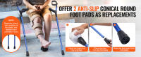 SucceBuy Muletas para antebrazo para adultos, altura ajustable de 11 niveles con manguito superior de 4 niveles, muletas de soporte de aluminio livianas para lesiones y cirugía en las piernas, 1 par (350 libras) - details 4