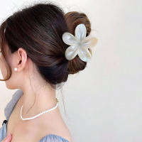 2/4Pcs Clip Para El Cabello De Flor Beige Para Mujer Estilo Bohemio Accesorios De Playa Moda Casual Pinza Para Cabello De Tiburón - details 2