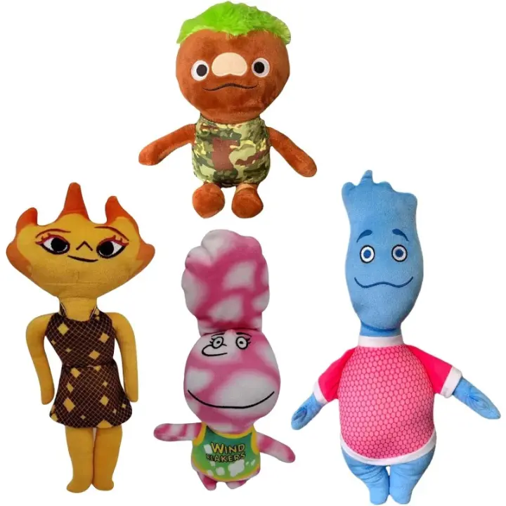 Juego de Juguetes de Peluche de Ciudad Elemental Loca 4pcs Muñeco Relleno de Dibujos Animados Suave para Niños Animal de Peluche - 1