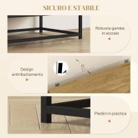 Mueble de Salón Ajustable Estante Abierto con Base de Metal Ideal para Sala de Estar, Cocina, Comedor 80x40x78 cm Marrón - details 5