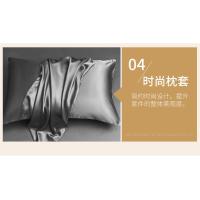 Juego de Ropa de Cama de Seda de Imitación de Cuatro Piezas Color Sólido Estilo Europeo Americano - details 3