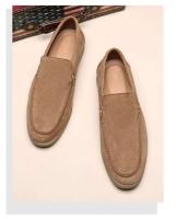 Zapatos de conducción informales transpirables de corte bajo de cuero, zapatos de vestir redondos - details 6