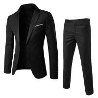 Conjunto de Pantalones y Abrigo para Hombre Traje de Negocios Ajustado de Manga Larga con Correa y Botones Únicos - details 6