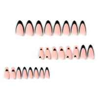 24 PCs Uñas Postizas Francesas Con Hilo Dorado Y 1 Pegamento Gel Y Archivo De Uñas Combos De Uñas Postizas De Acrílico - details 2
