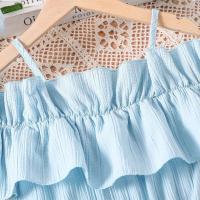 Vestido Casual de Chifón para Niñas Correa de Hombro de Una Línea, Estilo de Princesa para Edades de 8-12 Años - details 10