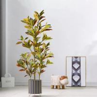 Árbol Ficus Largo de 120cm Plantas Tropicales de Goma Artificial con Hojas de Otoño - details 0