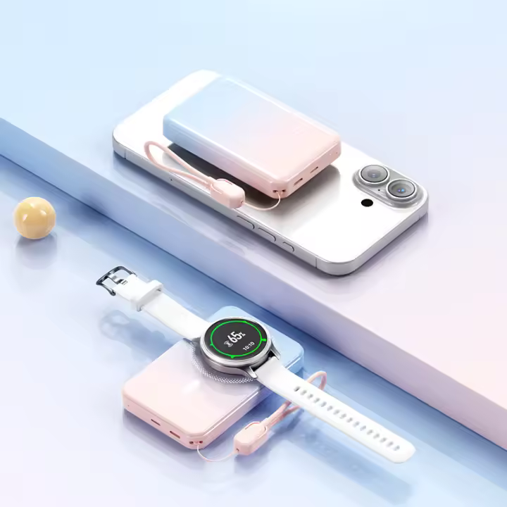 Cargador Inalámbrico Magnético Ultrafino, Batería Externa de 10000 mAh con Carga Rápida Magsafe para Teléfonos y Relojes - 1
