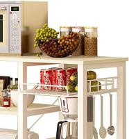Cocina Mueble para Almacenamiento de Cocina Estantes de Cocina con Ganchos para Almacenamento Estante de Horno de Microondas,Estanterías de Cocina con 3+3 estantes Blanco - details 24