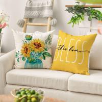 Juego de 4 fundas de Lino para el Hogar, Funda de Cojín Amarillo, Funda decorativa - details 3