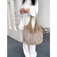 Bolso de mano para mujer para vacaciones en la playa Bolso de hombro de punto simple de gran capacidad - details 4