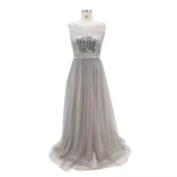 Vestido largo de gasa con encaje Floral para mujer, baile de graduación de noche para traje Formal, dama de honor, 2024 - 1