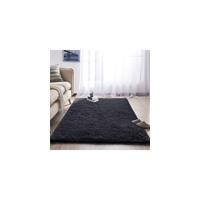Alfombra de Pelo Grueso y Suave Tinyboy-hbq Antideslizante, Perfecta para Decoración de Sala y Dormitorio (Negro Gris, 160 * 200cm) - details 12
