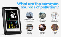 Medidor de Calidad del Aire CO2 Detector 5 en 1 con Termómetro Digital Higrómetro Alarma de Reloj - details 1