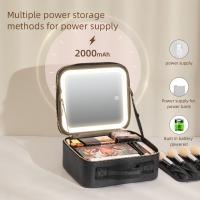 Estuche De Maquillaje Portátil Con Espejo Y Divisores Ajustables En 3 Colores Organizador Impermeable Para Cosméticos Regalo - details 4