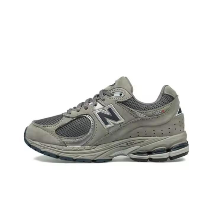 NB 2002R Comfort Fabric Leather antideslizante Zapatillas bajas casuales para correr para hombres y mujeres - gris medio aplique LETEN - 1
