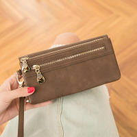 Cartera larga estilo para mujer, grande, estuche con compartimentos, negro, tono dorado - details 8