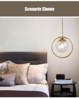 TOMAXIN-Lámpara de araña de cristal LED, luz colgante minimalista nórdica para comedor, dormitorio, redonda, 25CM - details 2