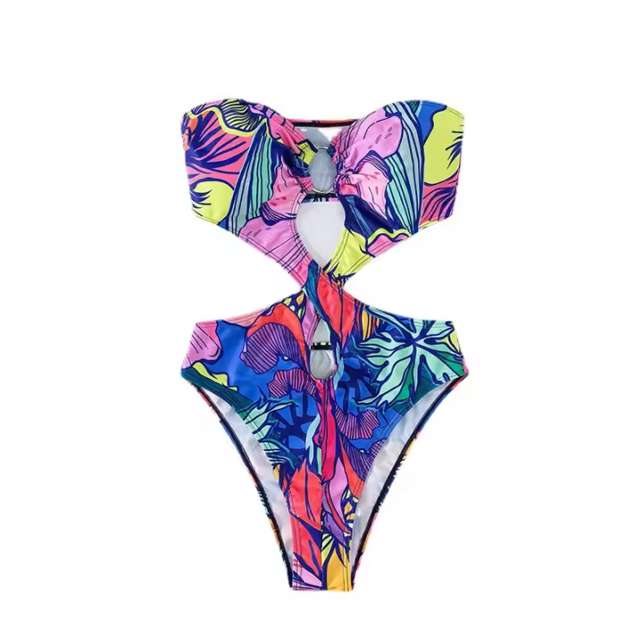 Bañador estampado de una pieza, con aro, bañador de mujer - 1
