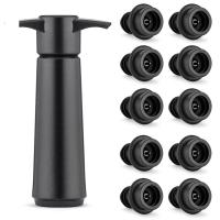 Bomba de plástico para ahorro de vino, sellador de botellas duradero con 10 tapones de vacío, reutilizable, para todas las botellas de vino estándar - details 2