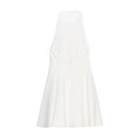 - Moda 2025 sin mangas hasta la rodilla estilo casual ondulado cuello halter s para mujer - details 5