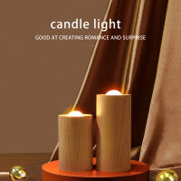 Luz De Vela Creativa De mMadera, Luz Nocturna, Control De Flujo De aire, Vela Recargable Para Dormitorio, Luz De Ambiente - details 4