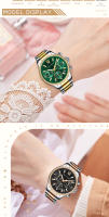 Reloj de Lujo para Mujer – Brillo Nocturno, Calendario, Brazalete de Acero Inoxidable, Elegante Reloj de Pulsera - details 8