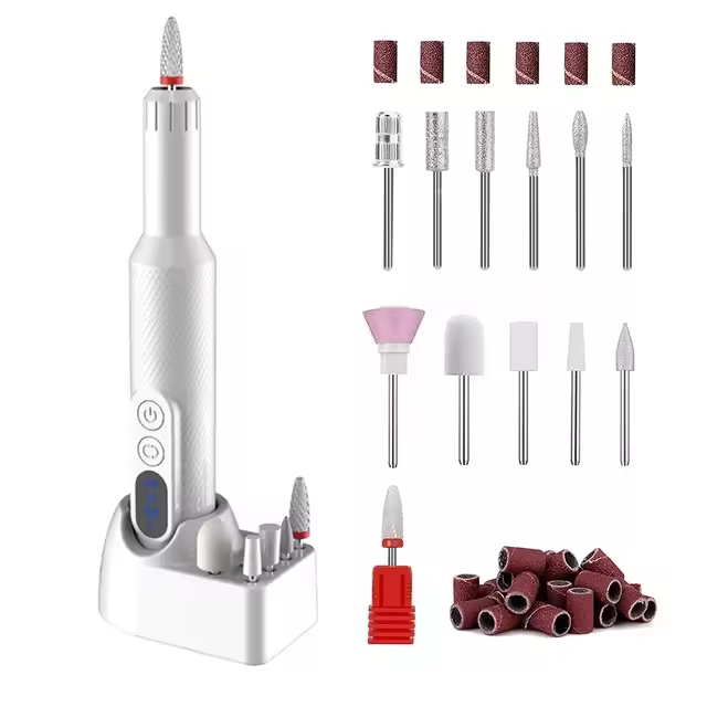 Taladro de uñas eléctrico inalámbrico, máquina de lima de uñas Efile recargable profesional portátil con brocas de uñas, bandas de lijado para uñas de gel acrílico, pulido de manicura y pedicura - 1