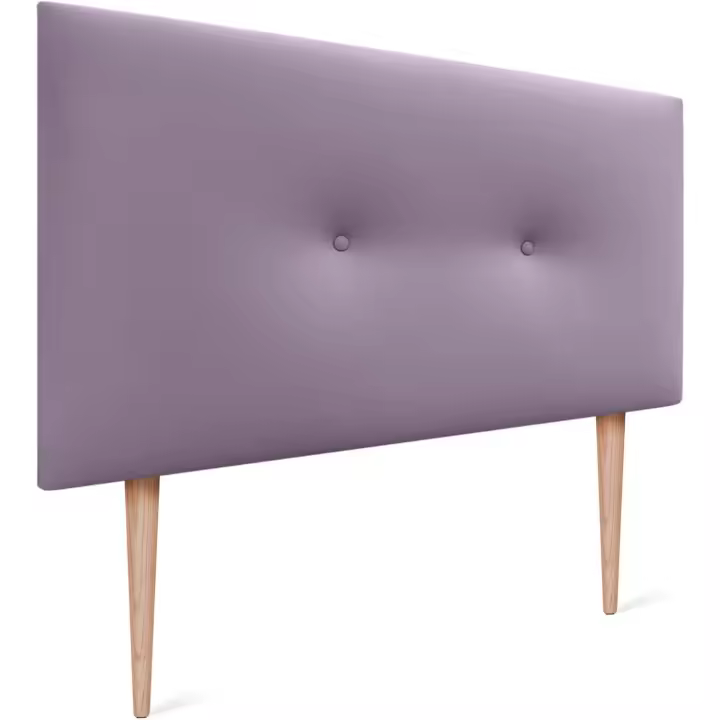 Cabecero de Polipiel o Tela Acualine Liso con Botones y Patas Tapizado de Alta Gama Cabecero Lujo Cama Dormitorio Moderno Acolchado (Tela Beige, 145x105cm (Camas 120/135/140)) - 1