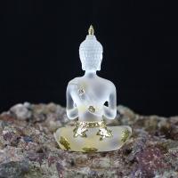 Figuritas de Buda de resina de imitación hechas a mano, estatua de Buda sentado realista, fondo plano transparente, Mini adorno budista para oficina - details 6