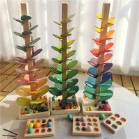 Arcoíris de alta calidad para niños, juguetes educativos con música que suena, montaje de pétalos de madera y bolas de canicas - details 0