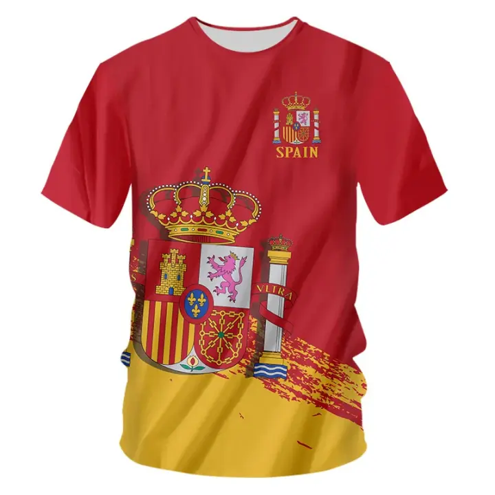 Camiseta de manga corta de la Copa Mundial de fútbol de España para hombre, Jersey deportivo del equipo nacional - 1