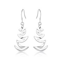 Pendientes ondulados chapados en plata, joyería de moda femenina, estilo minimalista, regalo de Navidad. - details 140