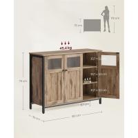 Aramrio de Almacenamiento, Aparador con Puertas de Cristal, para Comedor, Salón, Cocina, Estilo Industrial, Marrón Rústico y Negro - details 11